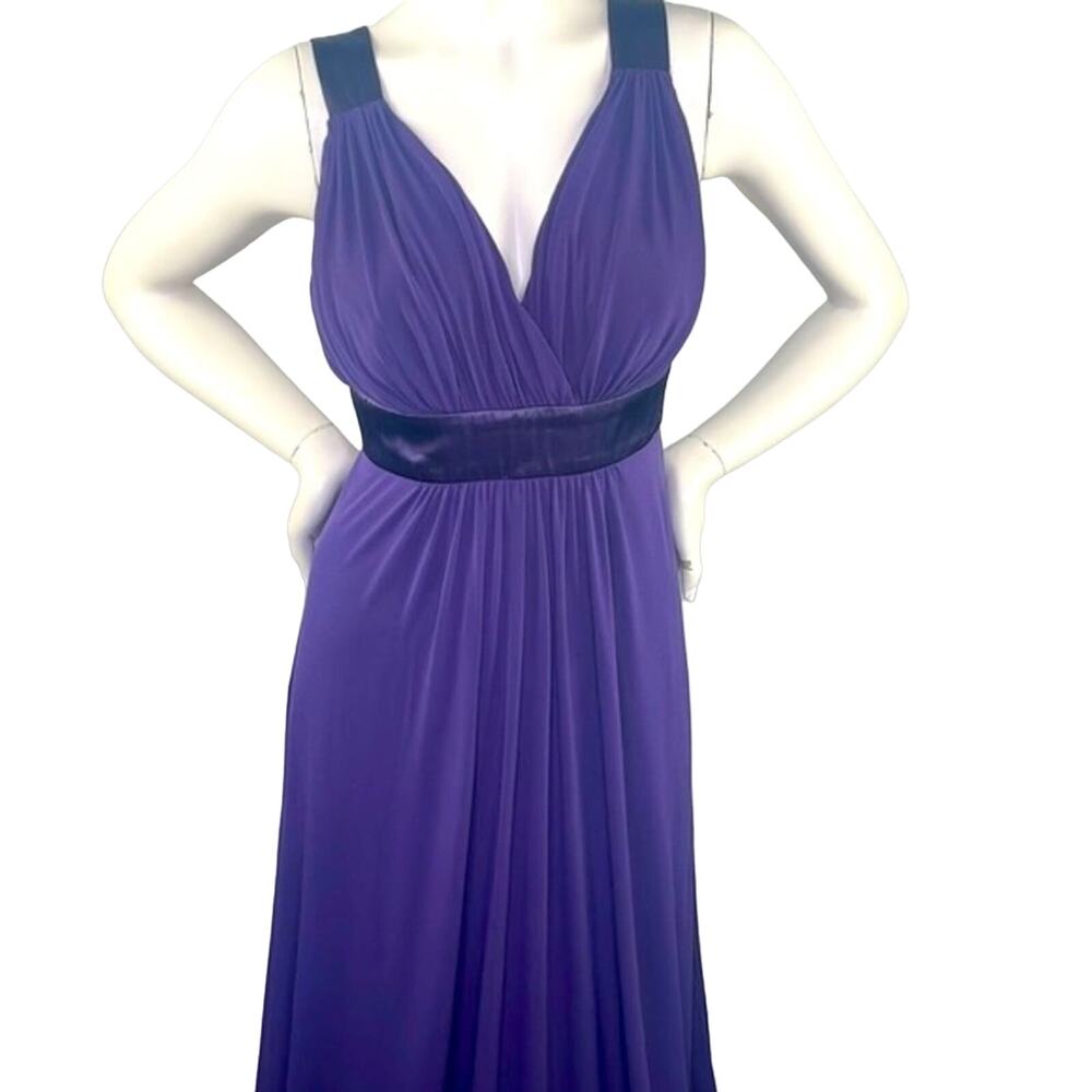 David’s Bridal Purple Formal Maxi Dress Woman Low V Back Floor Length F13095 S 4